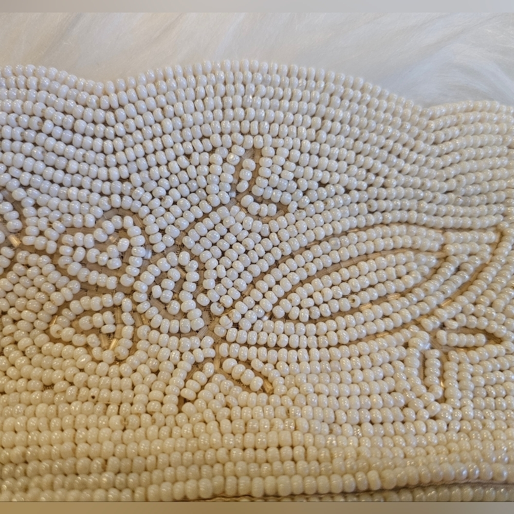 Bags By Debbie Vintage Handmade Beaded White Clutch - Picture 3 of 9